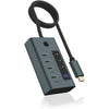 Icy box ib-hub1454-c31 usb-hub (grijs blauwgrijs, 4x usb-c 3.2 (10 gbit s))