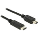 Delock usb-c 2.0 > usb mini-b kabel (zwart, 1 meter)