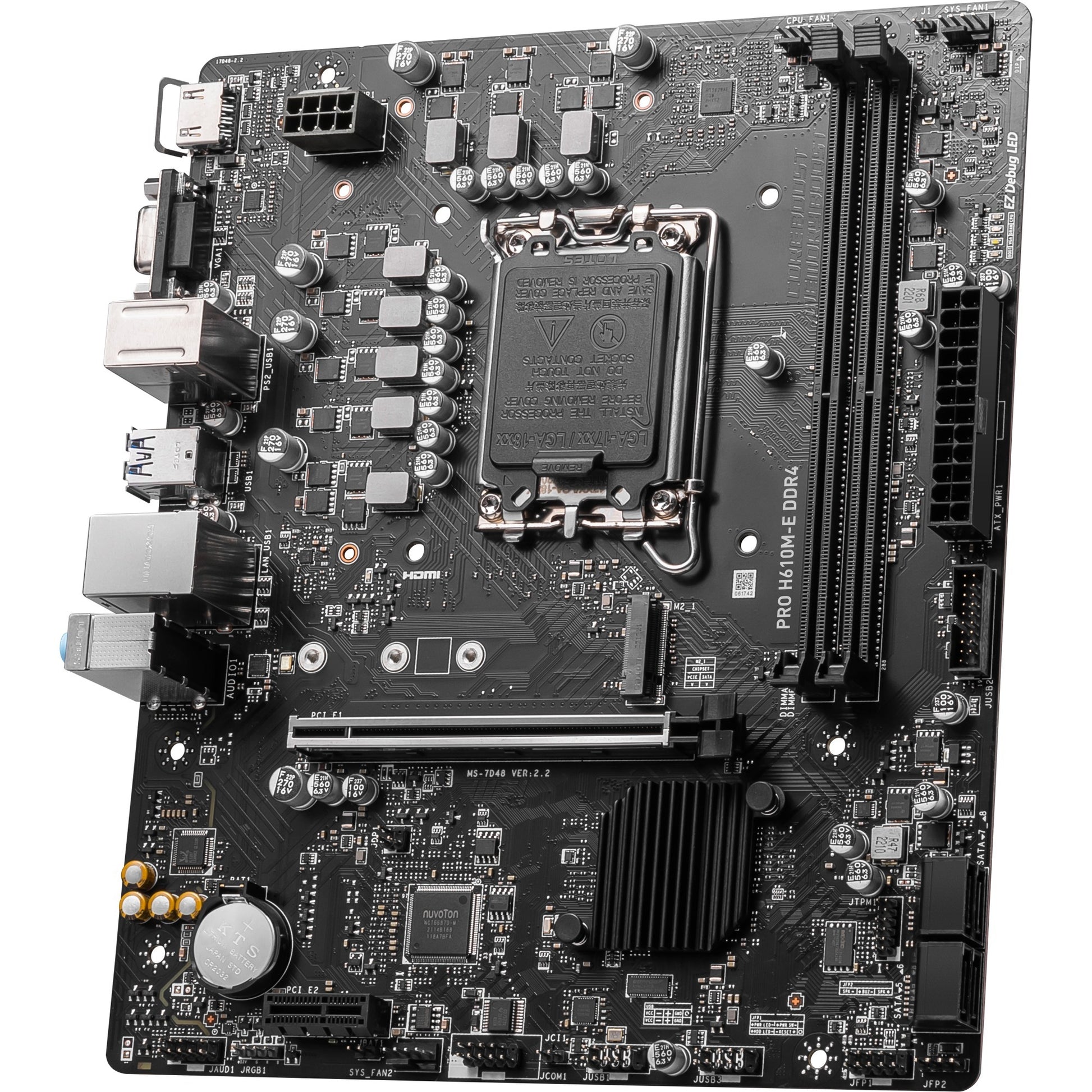 Msi pro h610m-e ddr4 socket 1700 moederbord (zwart, gb-lan, sound, µatx)