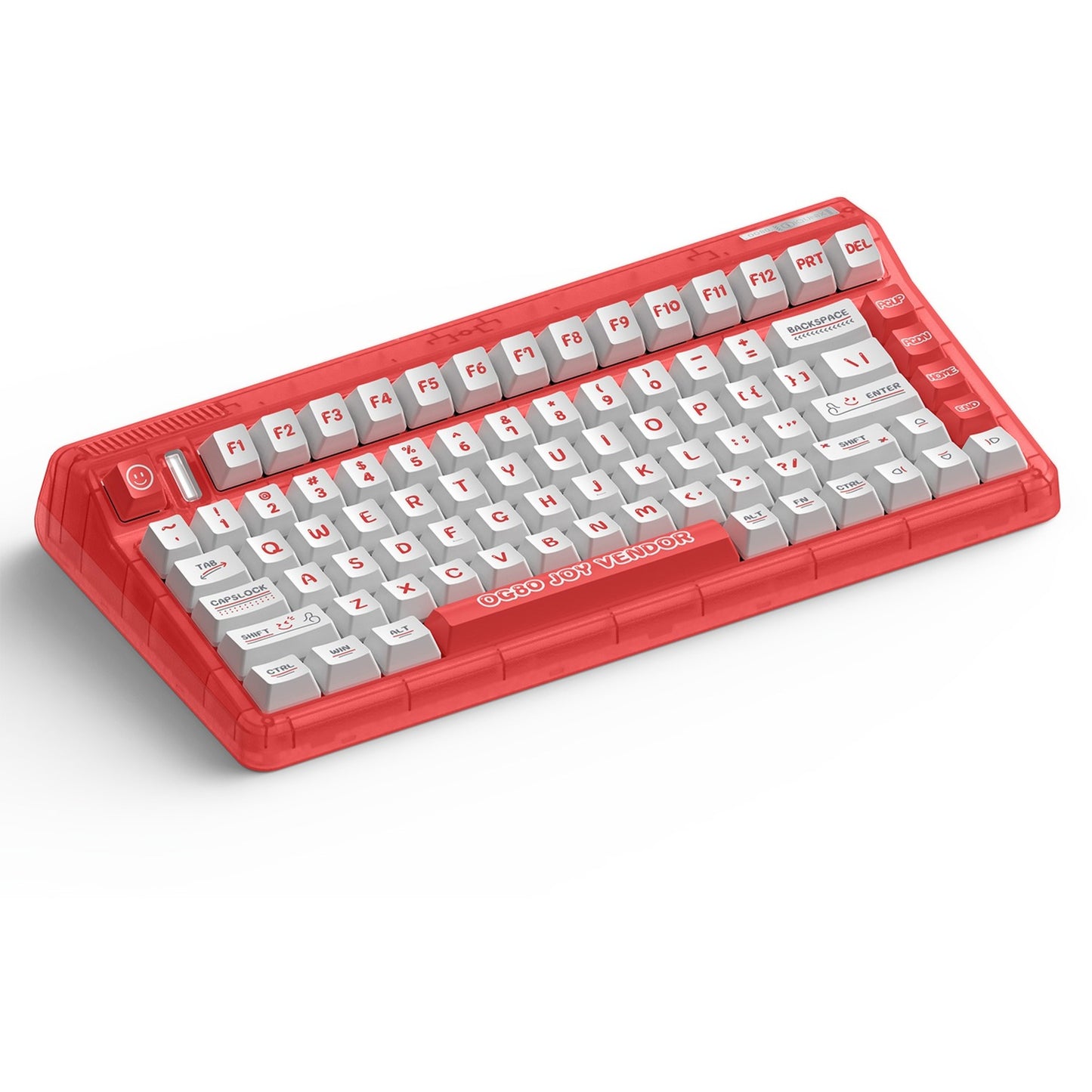 Iqunix og80 joy vendor wireless mechanical keyboard (grijs, us lay-out (qwerty), cherry mx brown, 80% (tkl), rgb leds, hot-swappable, pbt, 2.4ghz | bluetooth 5.1 | usb-c)