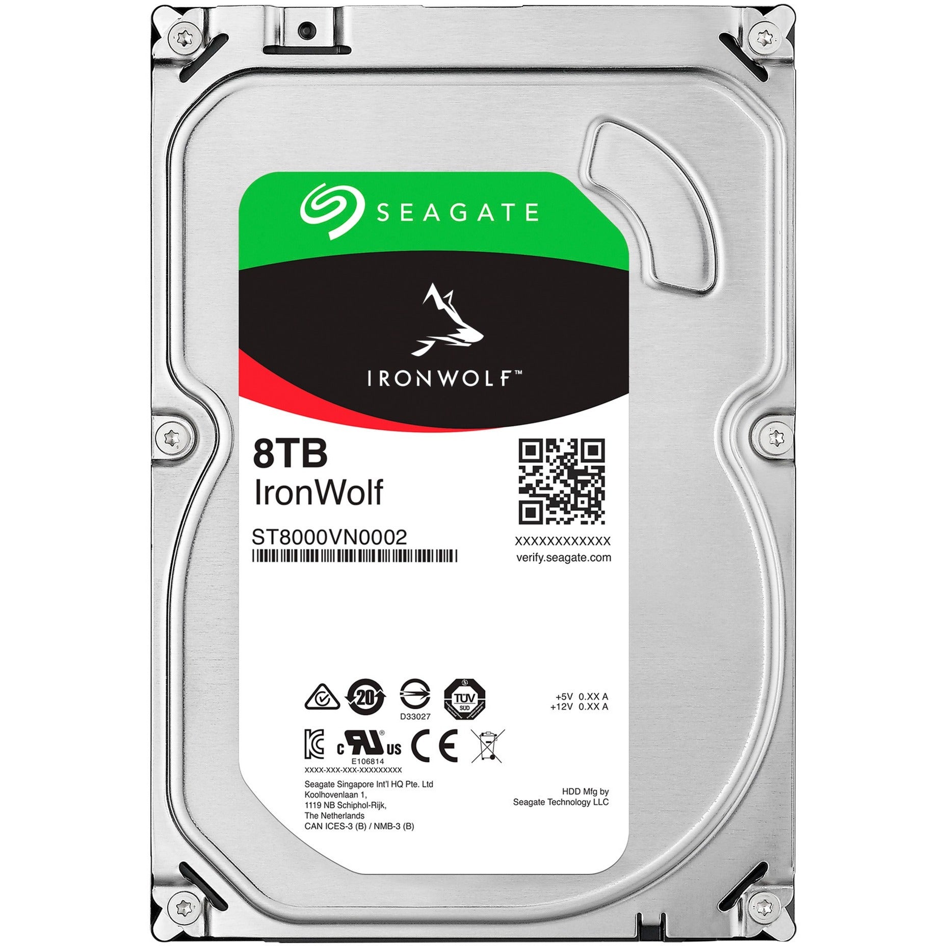 Seagate ironwolf 8 tb harde schijf (sata 600, 24 7)
