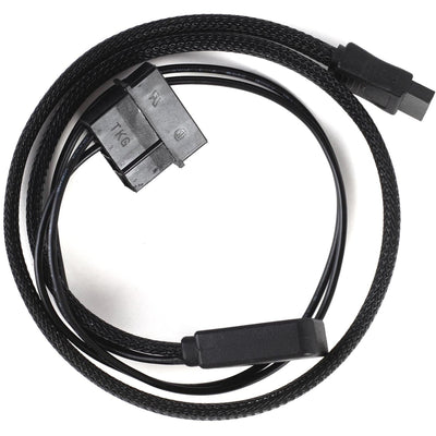 Silverstone slim sata 2-in-1 datakabel + stroomadapter (zwart, cp10)