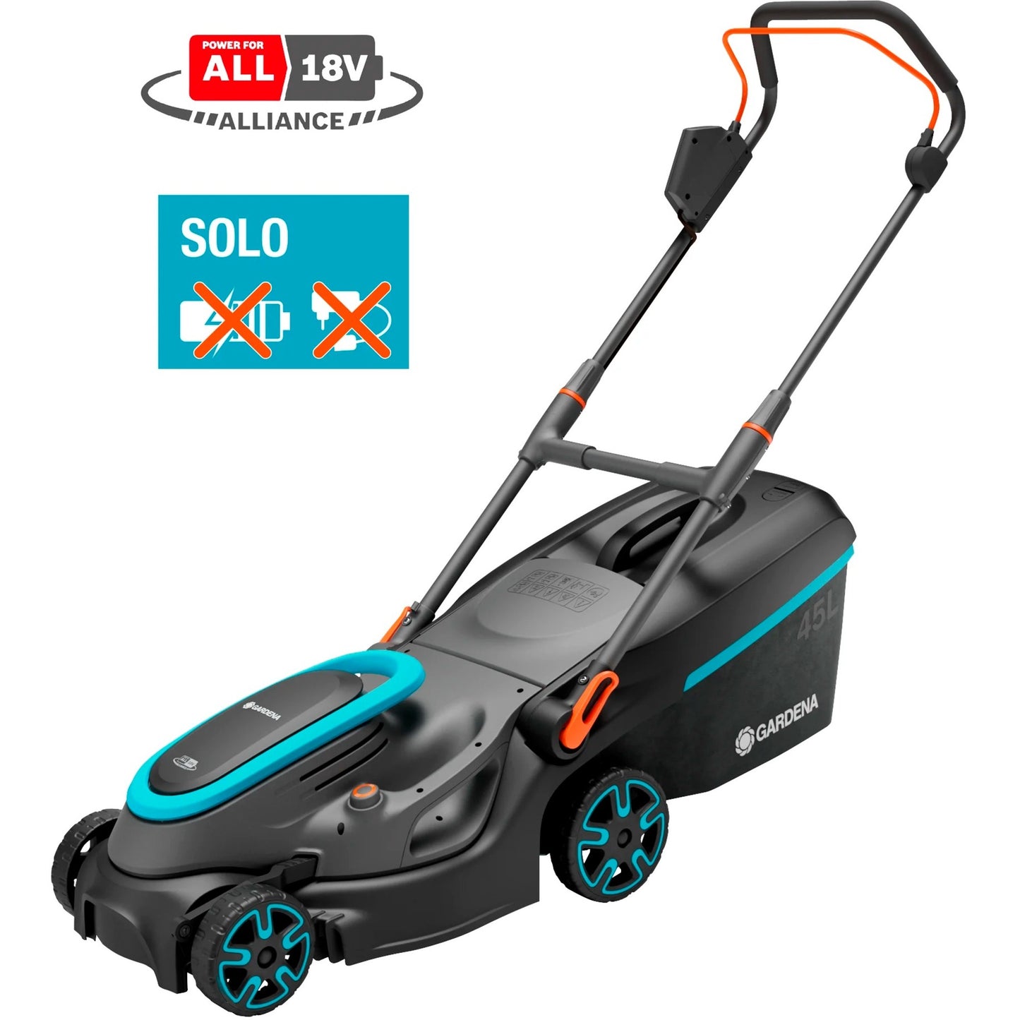 Gardena powermax 37 36v p4a solo grasmaaier accu zonder accu, zonder lader, in hoogte verstelbare greep 18 v snijbreedt
