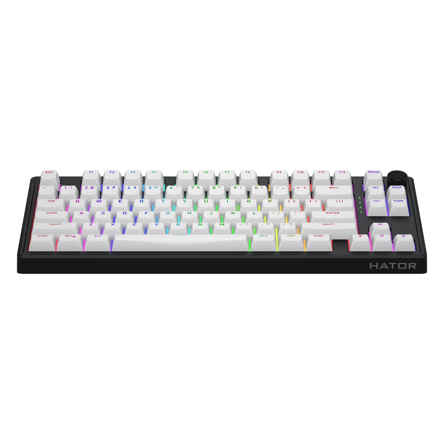 Hator skyfall wireless, gaming toetsenbord (zwart, us lay-out, hator aurum lemon, 80% (tkl), rgb, double shot abs, hot-swap, 2.4ghz bluetooth usb-c)