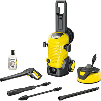 Kärcher k 5 wcm premium home hogedrukreiniger (geel zwart, met vuilfrees, slanghaspel en oppervlaktereiniger)