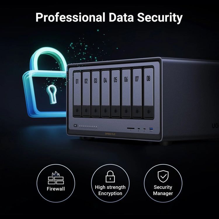 Ugreen nasync dxp8800 plus (grijs, wifi, 2x 10gbe, hdmi, thunderbolt 4 (40 gb s))
