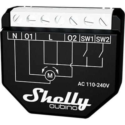 Shelly qubino wave shutter relais (zwart wit, 2-kanaals, z-wave)