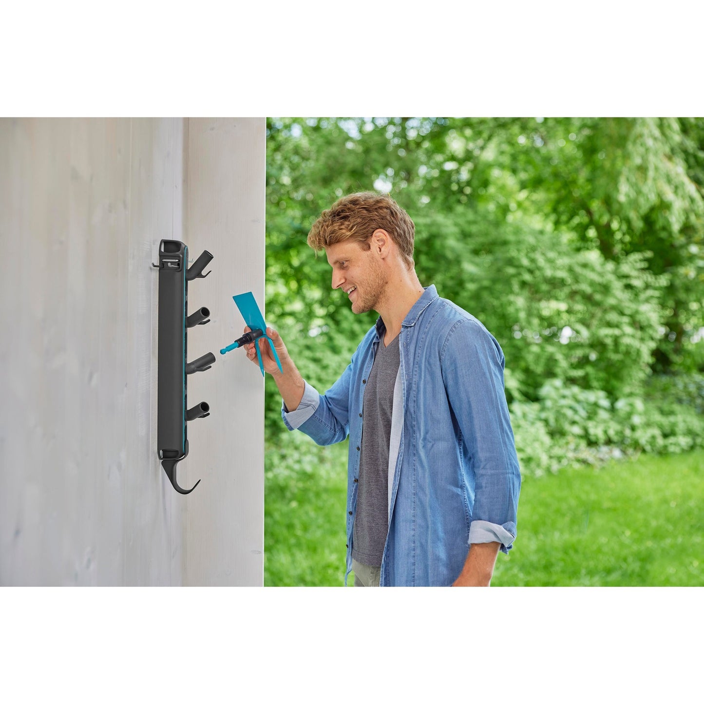 Gardena combisystem gereedschapsrek flex houder (donkergrijs turquoise)