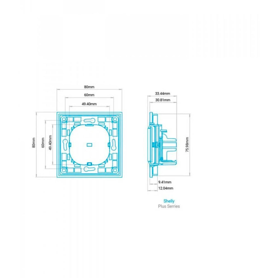 Shelly wall switch 4 knop (zwart)