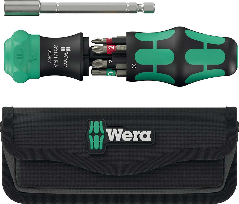 Wera kraftform kompakt 28 ra with bag, 6-piece bit set
