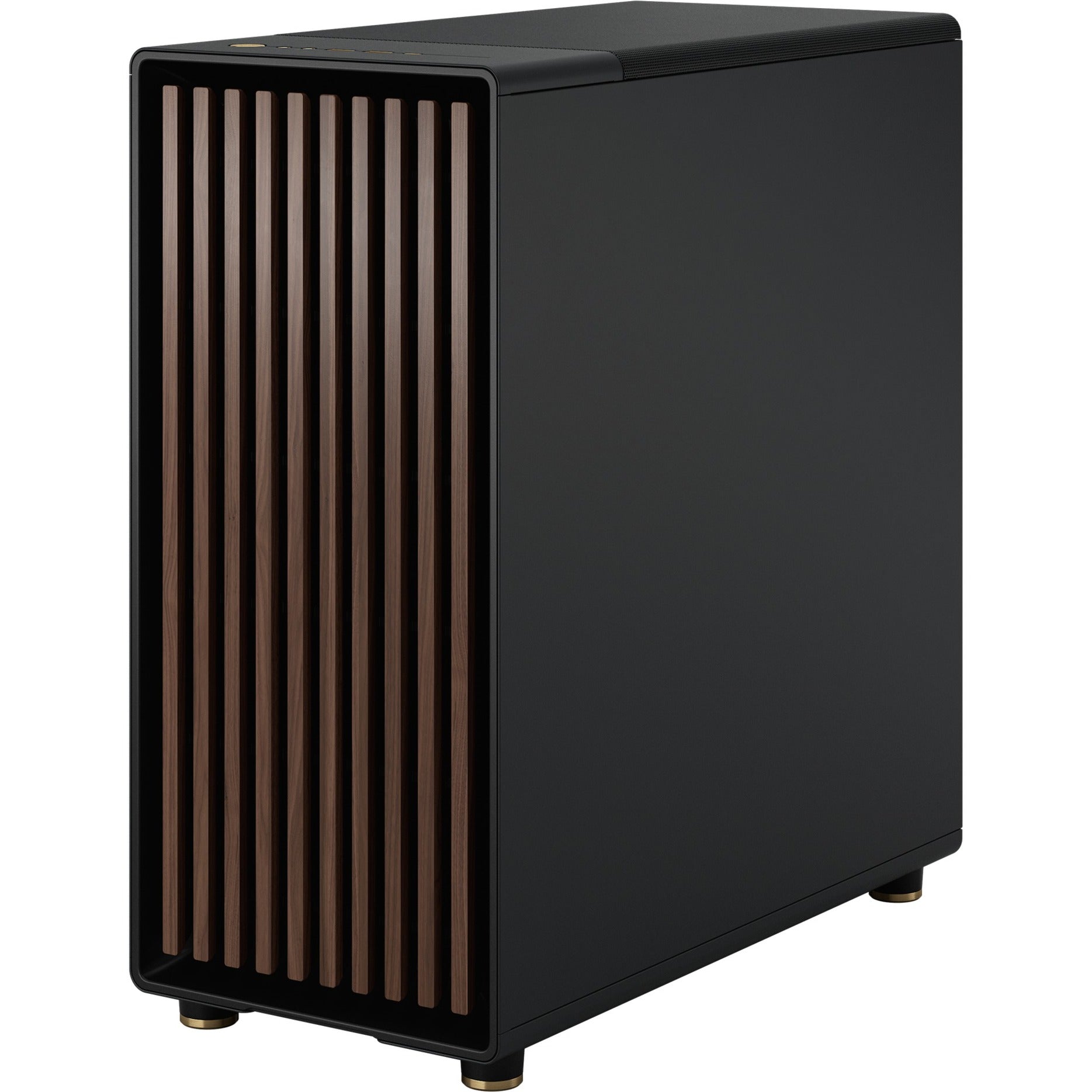 Fractal design north midi tower behuizing (zwart houtkleur | 2x usb-a | 1x usb-c | tempered glass)