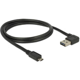 Delock easy-usb-a 2.0 male > easy-usb micro-usb-b 2.0 male kabel (zwart, 1 meter) - afbeelding 1