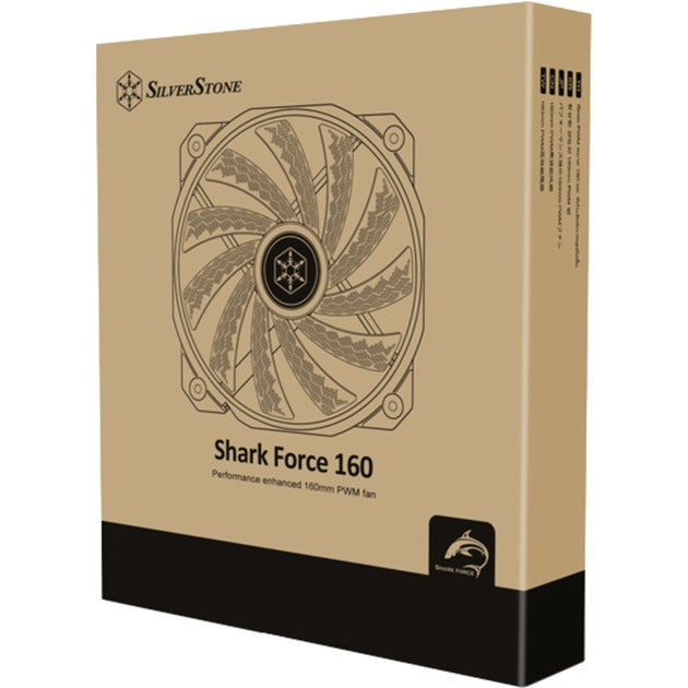 Silverstone shark force 160 case fan (zwart, 160 x 160 x 27 mm, pwm)