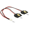 Delock power 2-pin female > 2 x sata 15-pin splitterkabel (zwart rood, 0,2 meter)