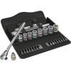 Wera 8100 sb 11 zyklop metalen ratelset, 3 8 gereedschapsset (zwart groen, 29-delig, volledig metalen ratel met vierkantaandrijving)