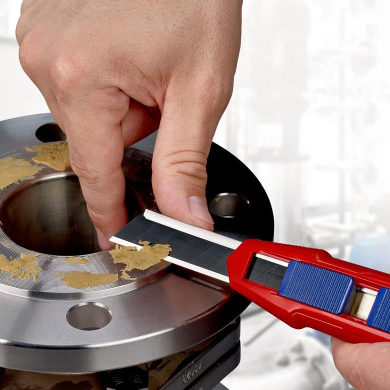 Knipex cutix universele mes stanleymes (rood blauw, incl. 2 mesbladen)
