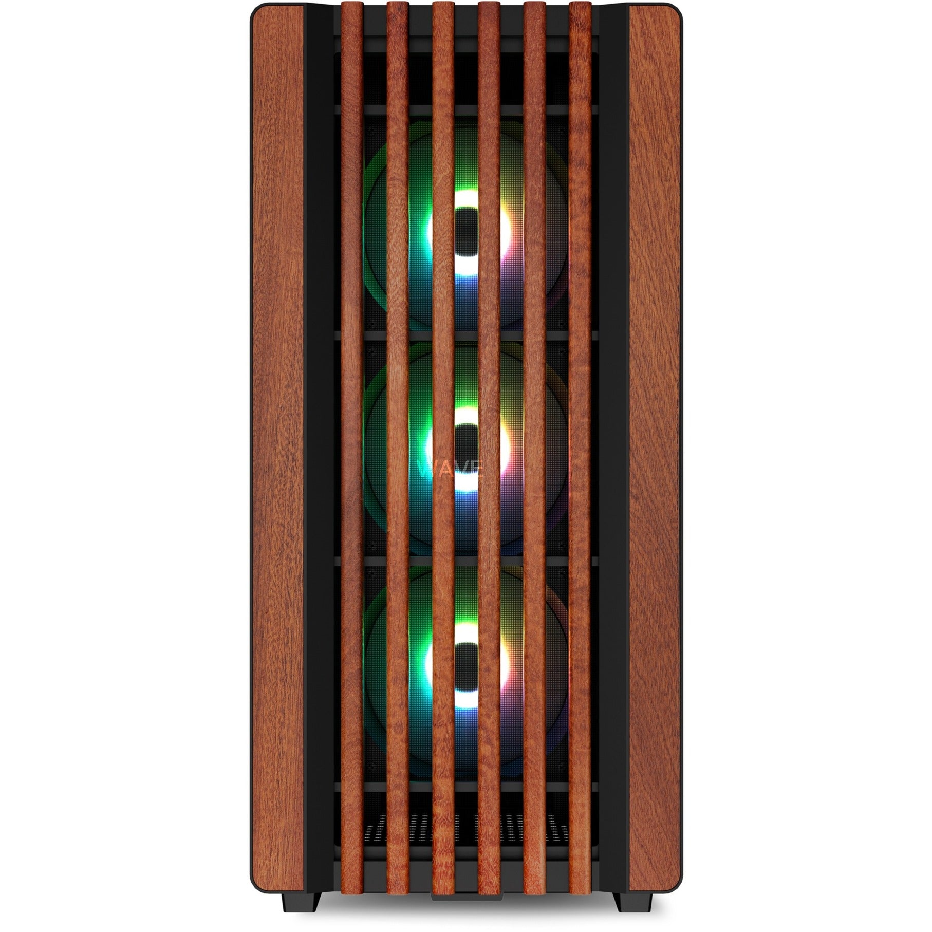 Sharkoon rebel c70g rgb midi tower behuizing (zwart houtkleur | 2x usb-a | 1x usb-c | rgb | tempered glass)