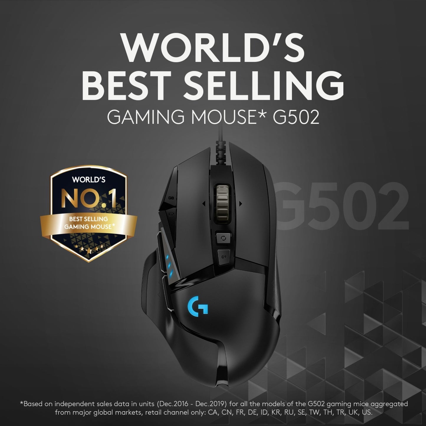 Logitech g502 hero high performance gaming mouse (zwart, 100 - 25.600 dpi, rgb leds)