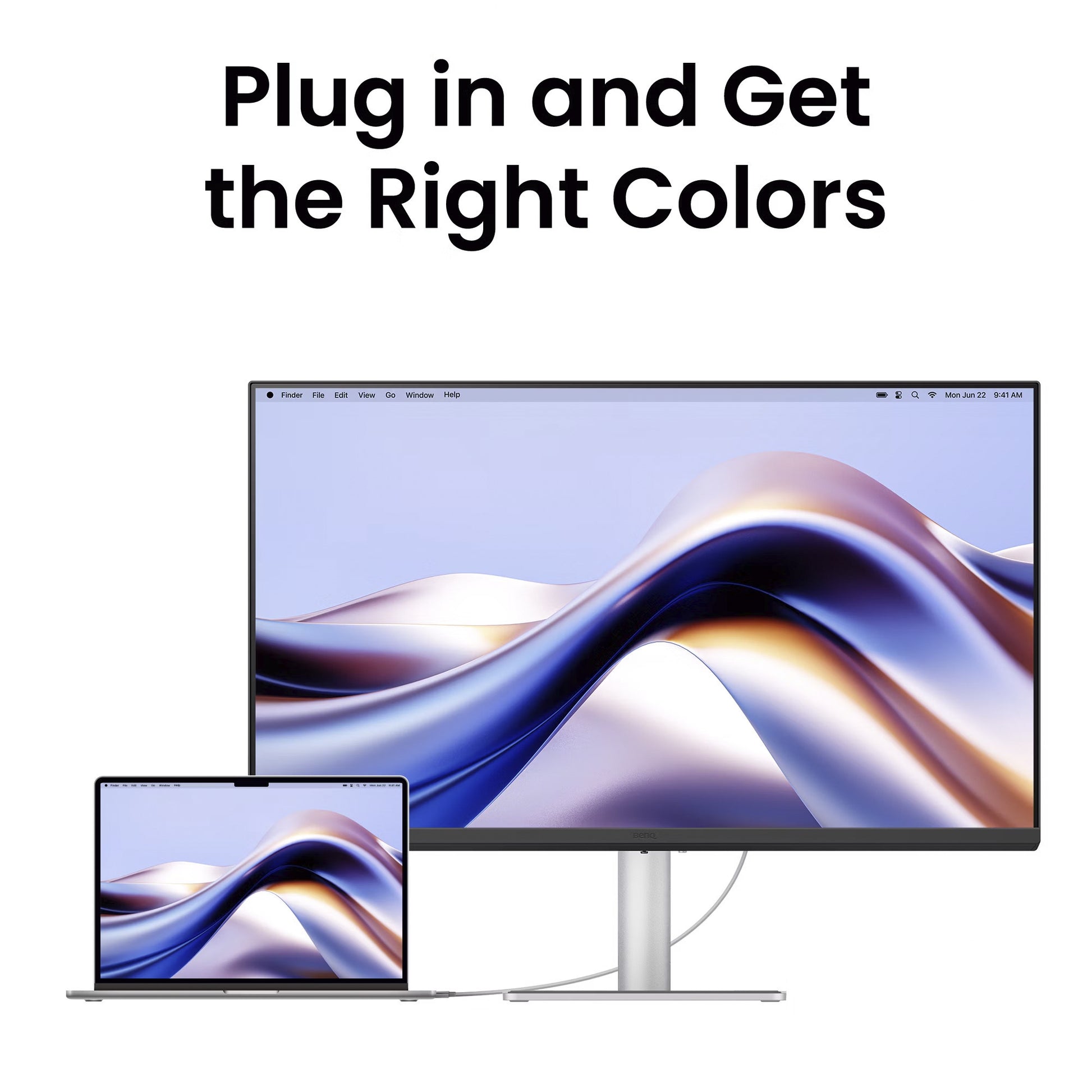 Benq ma270up voor macbook 27 4k uhd monitor (zilver, hdmi, usb-a, usb-c, audio)
