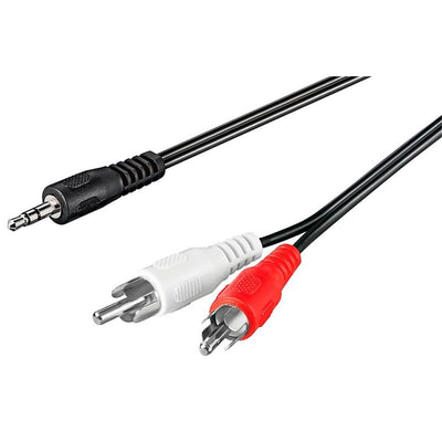 Goobay 3,5 mm jack naar 2x stereo rca (tulp) kabel (zwart, 1,5 meter)