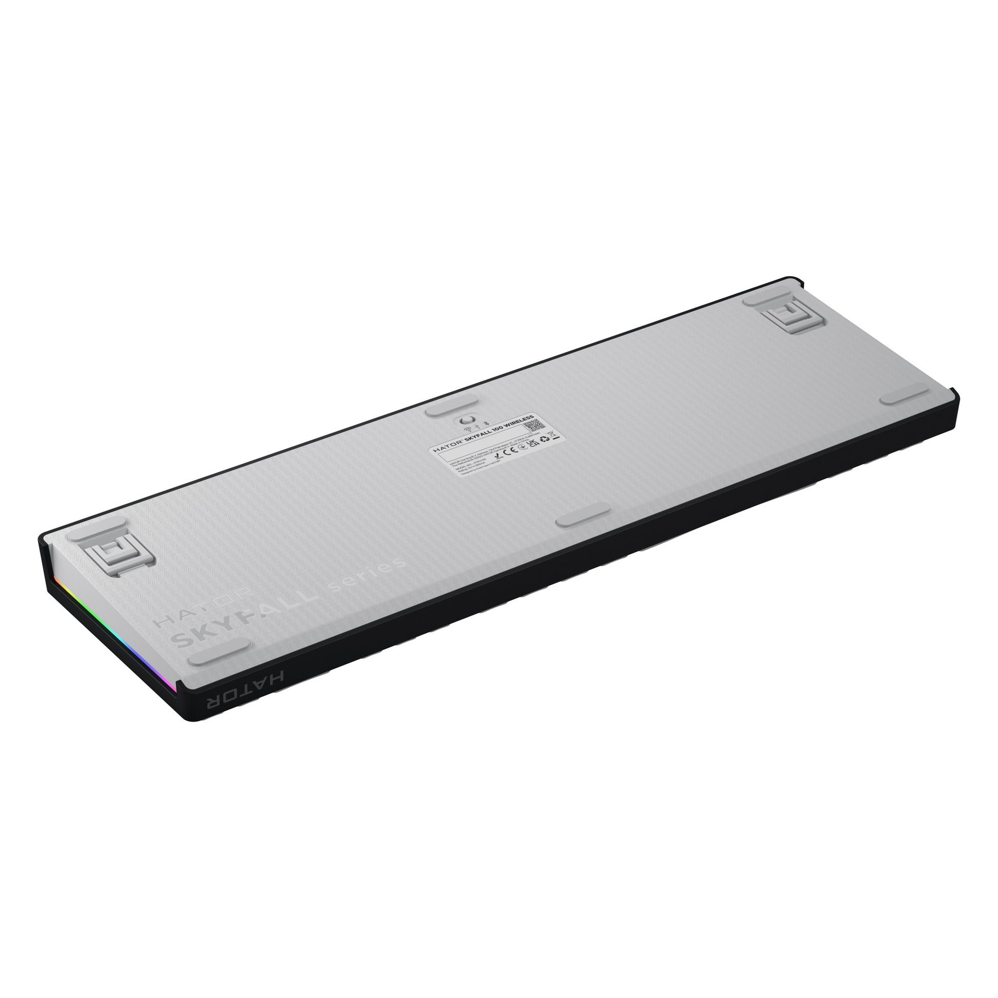 Hator skyfall wireless, gaming toetsenbord (zwart, us lay-out, hator aurum lemon, rgb, double shot abs, hot-swap, 2.4ghz bluetooth usb-c)