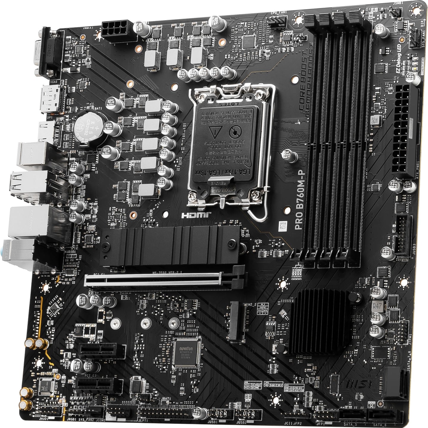 Msi pro b760m-p socket 1700 moederbord (zwart, raid, gb-lan, sound, µatx)
