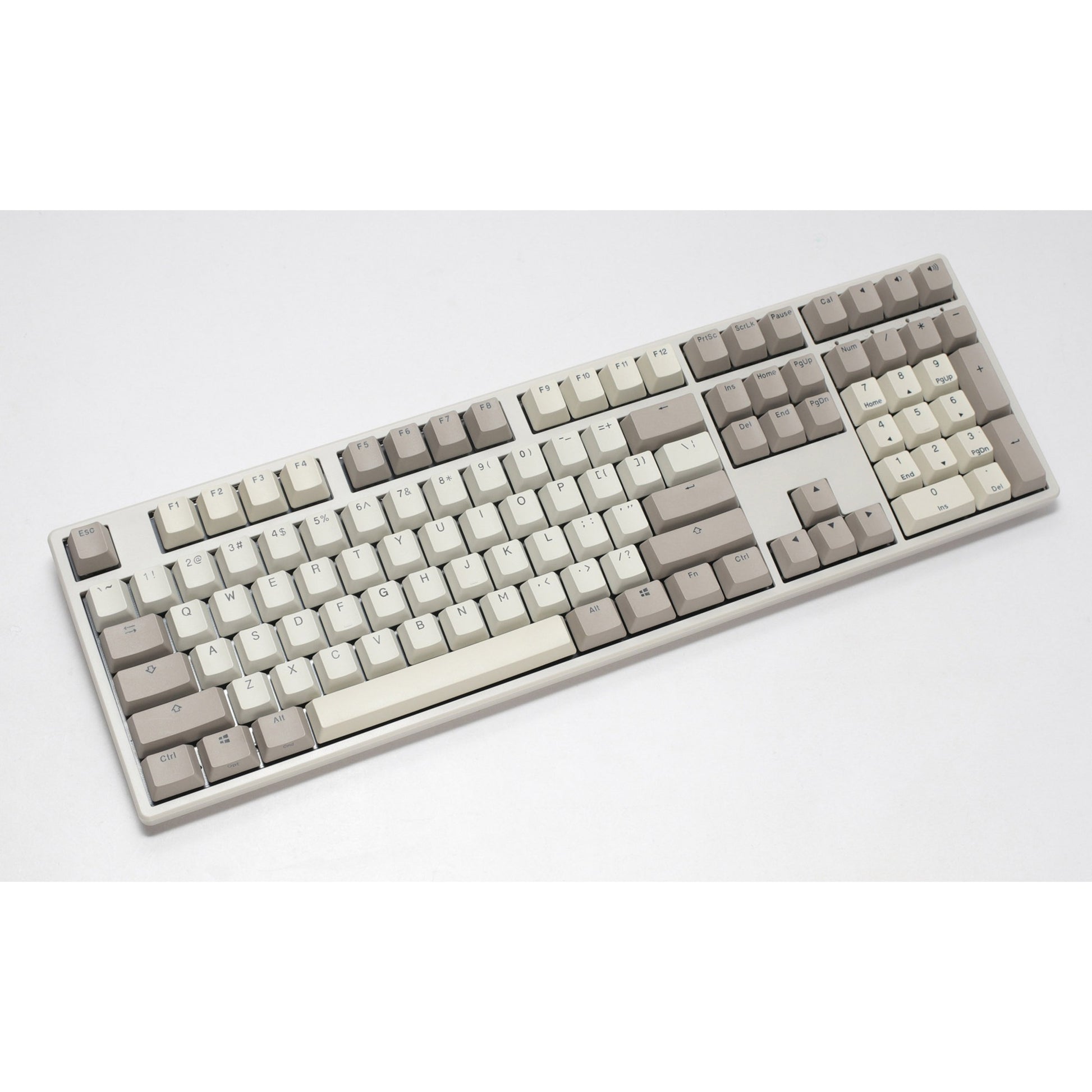 Ducky origin vintage mechanisch toetsenbord (grijs, us lay-out (qwerty), cherry mx red, 100%, hot swap, pbt double-shot keycaps)