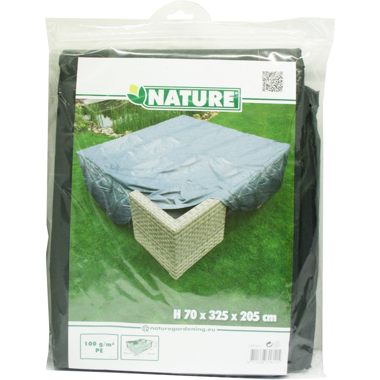 Nature tuinmeubelafdekhoes voor loungeset afdekking (grijs, 6031611)