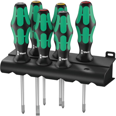 Wera 335 350 355 3 schraubendrehersatz schroevendraaier (zwart groen, 6-delig)