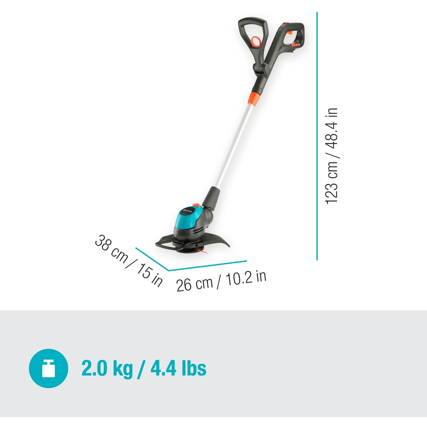 Gardena easycut accu grastrimmer - 23 18v p4a solo - maaibreedte 23cm - zonder accu