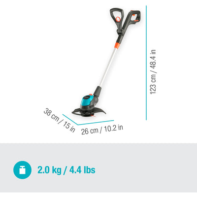 Gardena easycut accu grastrimmer - 23 18v p4a solo - maaibreedte 23cm - zonder accu