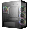 Deepcool cg580 4f v2 midi tower behuizing (zwart | 2x usb-a | 1x usb-c | rgb | tempered glass)