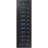 Icy box ib-ac6110 usb-hub (zwart, 10x usb 3.0 poorten)
