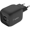 Belkin boostcharge pro 2-poorts usb-c gan-wandlader met pps (45 w) (zwart)