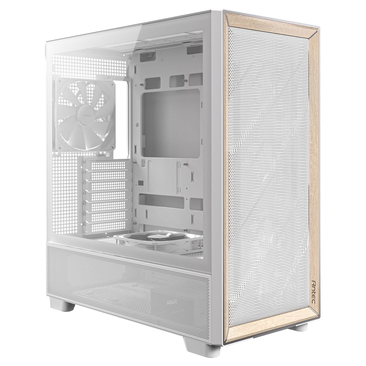 Antec flux midi tower behuizing (wit | 2x usb-a | 1x usb-c | tempered glass)