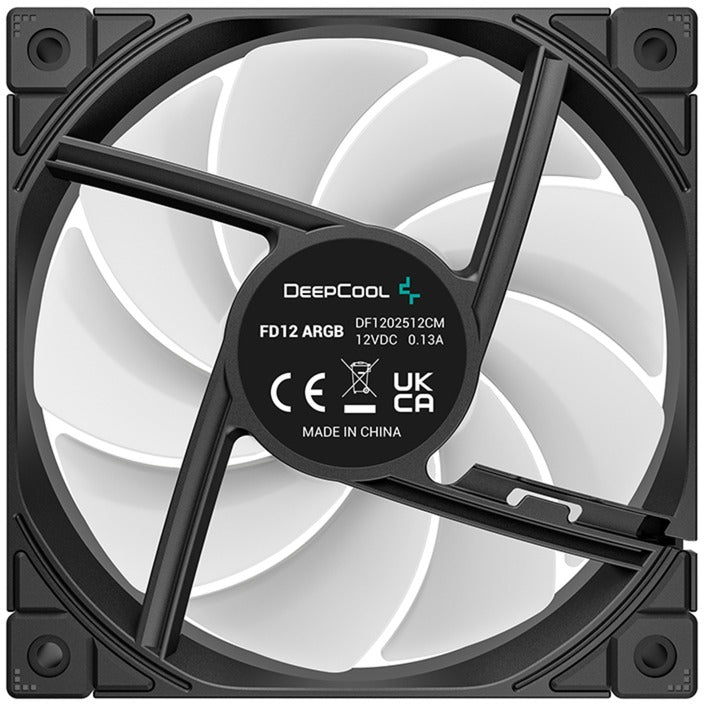 Deepcool fd12 argb case fans (zwart, 3 stuks, 120 x 120 x 25 mm, pwm, 3 stuks, 4-pins pwm fan-connector)