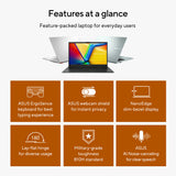 Asus vivobook go 15 e1504fa-bq5403w 15.6 laptop (zwart | ryzen 5 40 | radeon 610m | 8 gb | 512 gb ssd) - afbeelding 19