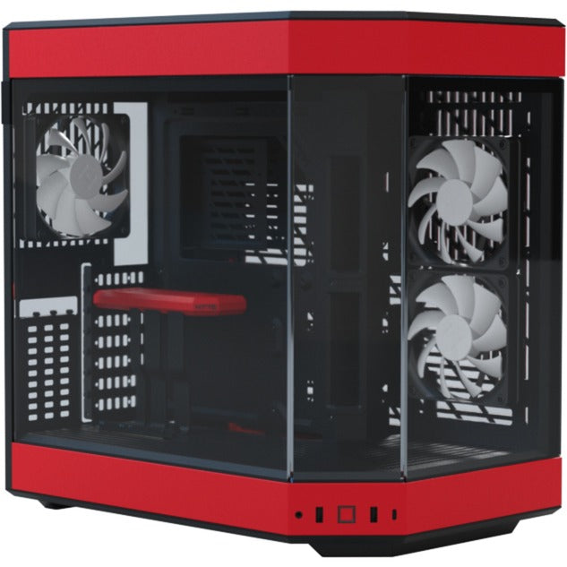 Hyte y60 midi tower behuizing (rood zwart | 3x usb-a | tempered glass)