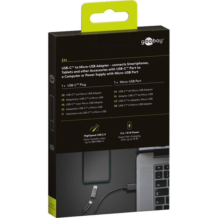 Goobay usb-c naar micro-usb adapter (grijs)