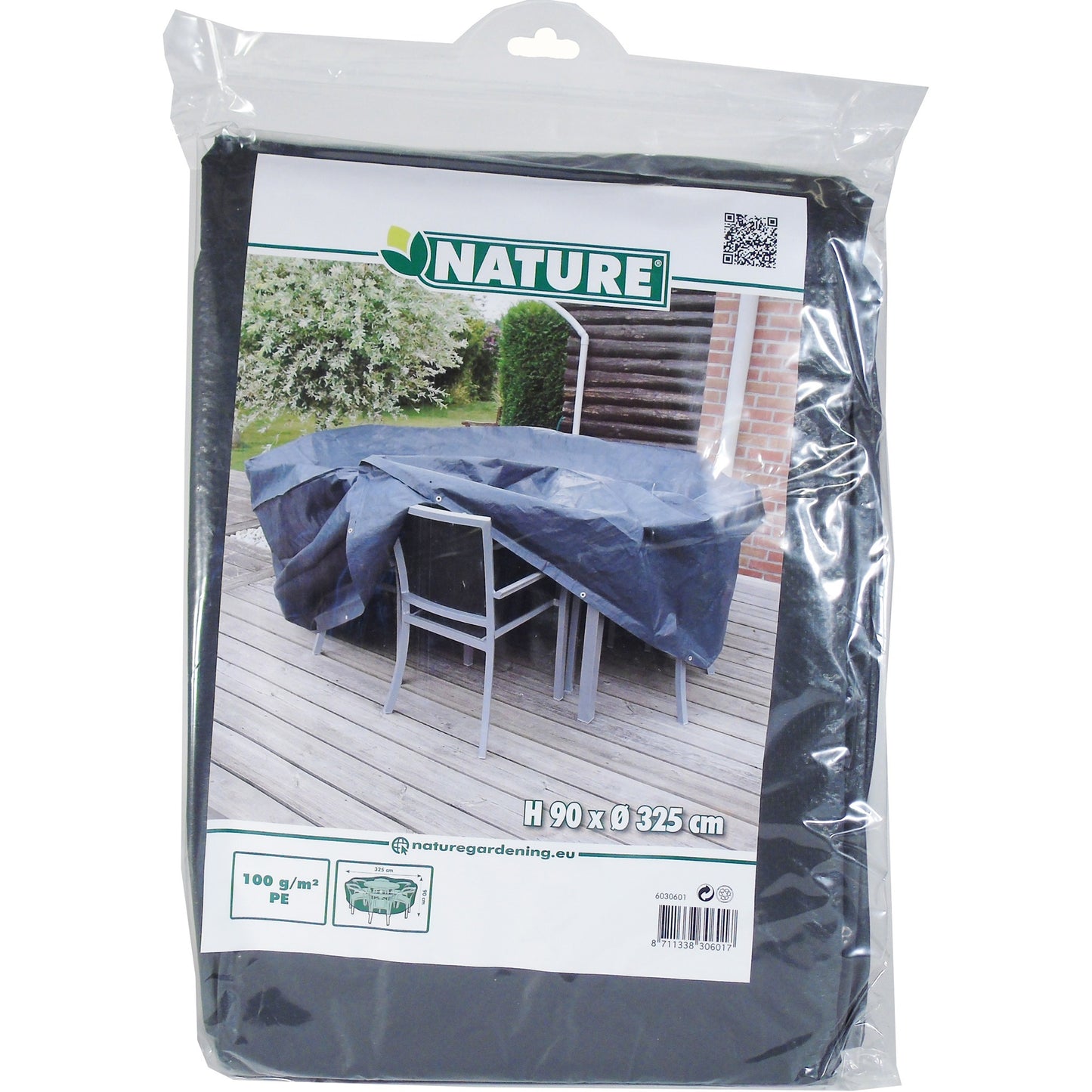 Nature tuinmeubelafdekhoes voor ronde tafel en stoelen afdekking (grijs, 6030601)