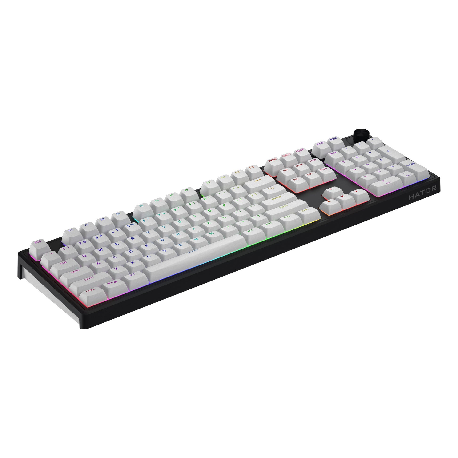 Hator skyfall wireless, gaming toetsenbord (zwart, us lay-out, hator aurum lemon, rgb, double shot abs, hot-swap, 2.4ghz bluetooth usb-c)