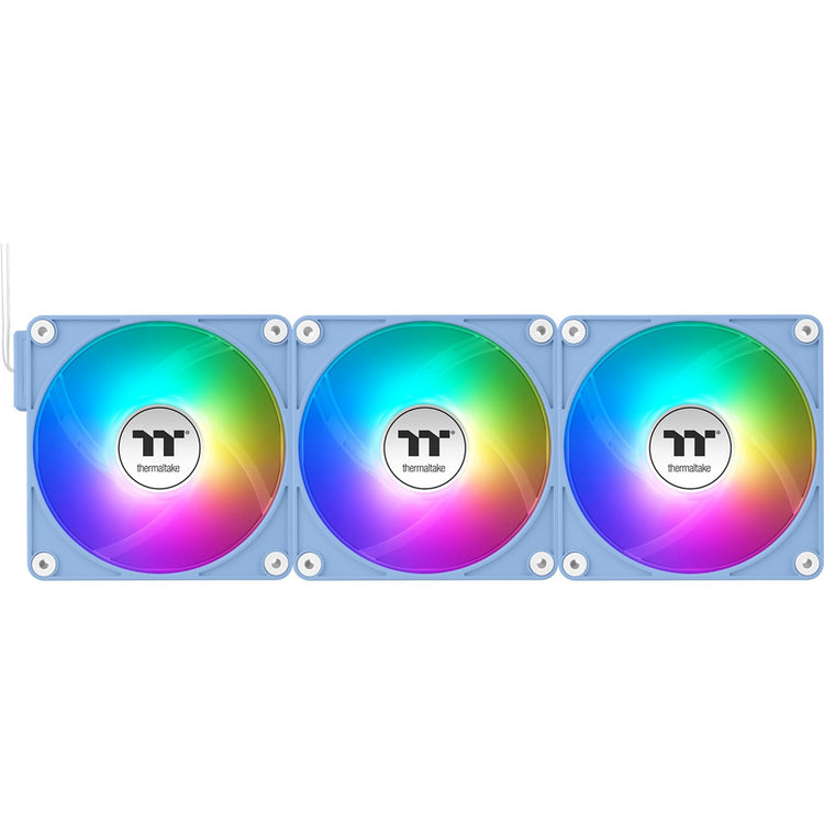 Thermaltake ct120 ex reverse argb sync pc cooling fan hydrangea blue (3-fan pack) case fans (lichtblauw, 3 stuks, 120 x 120 x 25 mm, pwm)