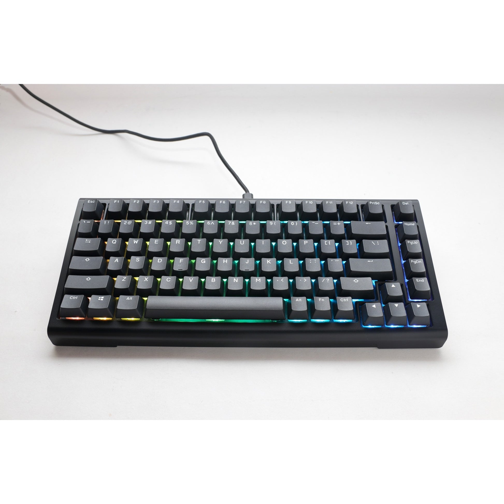 Ducky projectd tinker 75 met qmk via rgb mechanisch toetsenbord (zwart, us lay-out (qwerty), cherry mx red, 75%, rgb leds, double-shot pbt, hot-swappable, gasket mount)