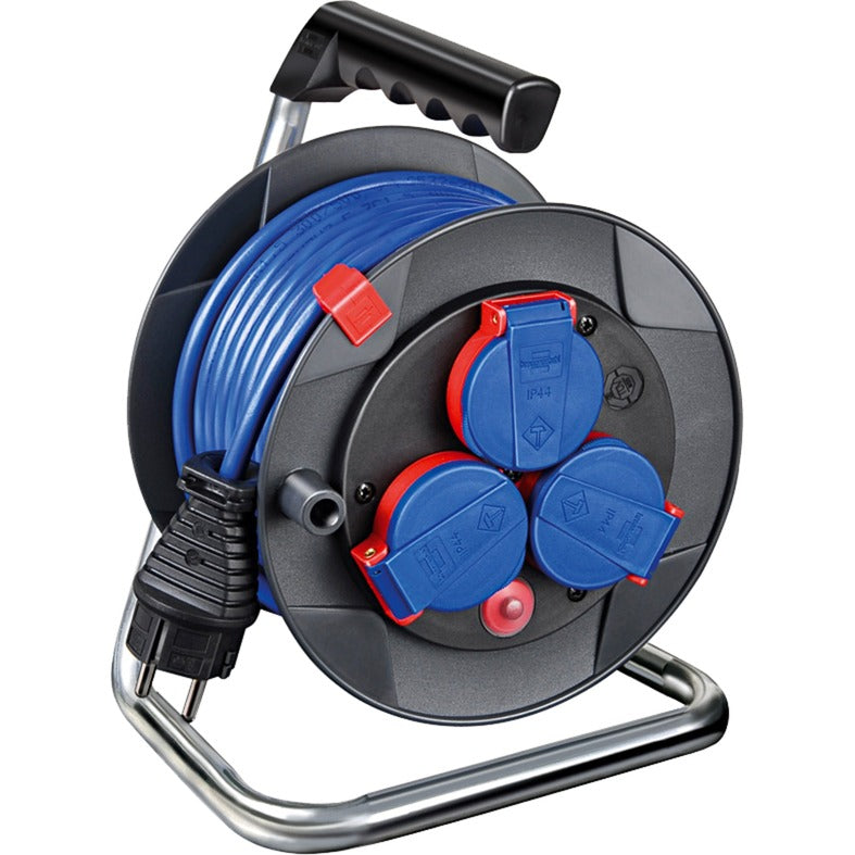 Brennenstuhl garant kompakt ip44 kabelhaspel (15m kabel in blauw, speciale kunststof, kortstondig buitengebruik, made in germany)