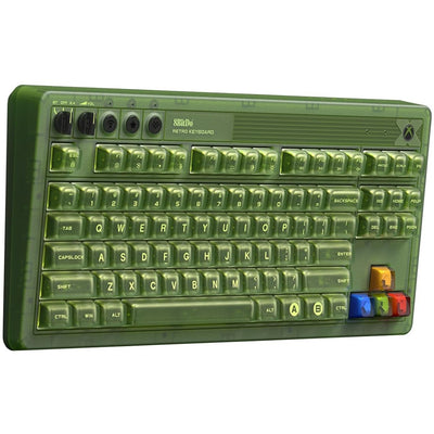 8bitdo retro 87 mechanical keyboard - xbox edition, gaming toetsenbord (groen, us lay-out, kailh box jellyfish x, tkl, abs keycaps, bluetooth 5.0, wireless 2.4g, usb)