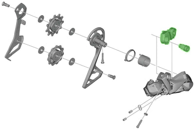 Shimano axle unit for rd-r8050 rear derailleur bracket