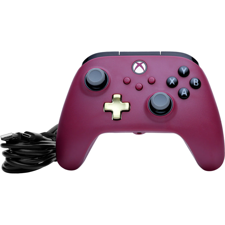 Powera advantage plus bedrade controller voor xbox series x|s - robijn (donkerrood, xbox series x|s, xbox one, pc)