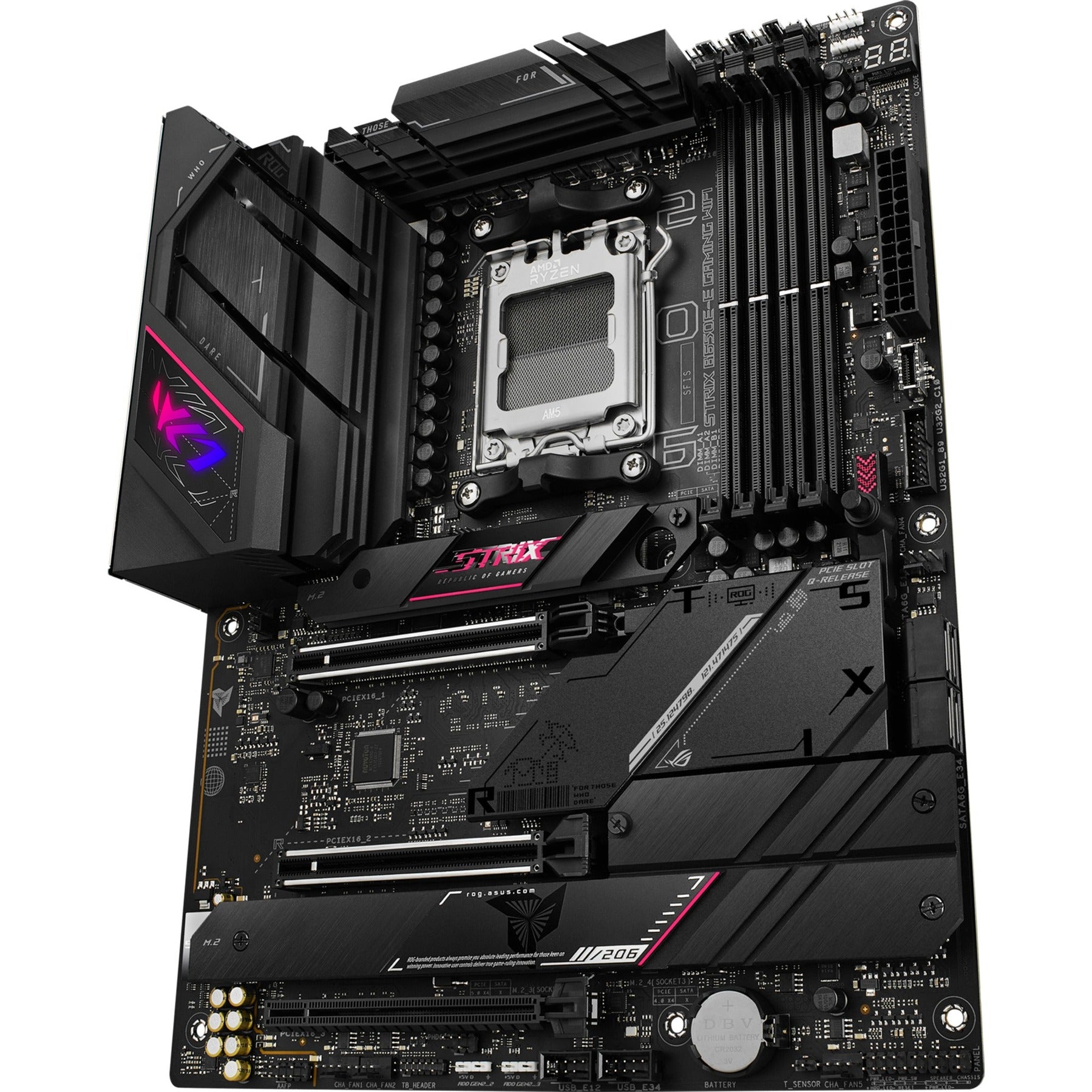 Asus rog strix b650e-e gaming wifi socket am5 moederbord (zwart, raid, 2.5 gb-lan, wi-fi 6e, bt, sound, atx)