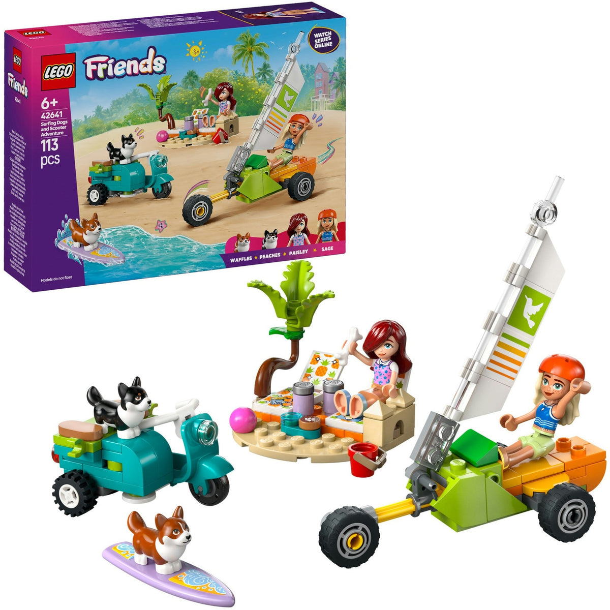Lego friends - surf- en scooterplezier met de honden constructiespeelgoed (42641)