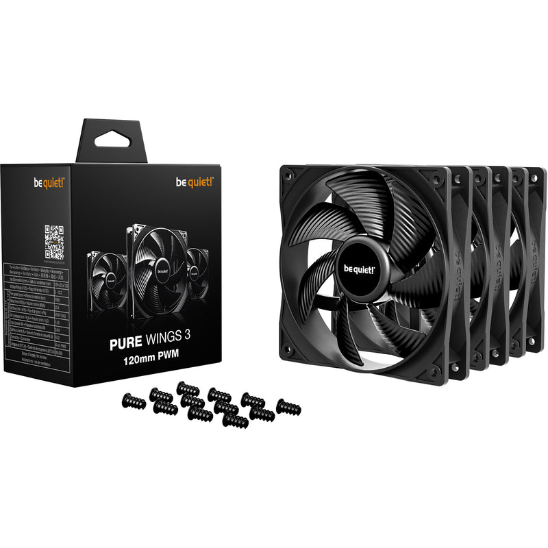 Be quiet! pure wings 3 case fans (zwart, 3 stuks, 120 x 120 x 25 mm, pwm)